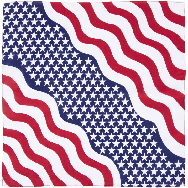 Waving Us Flag Bandana - Imported - 22X22 Inch