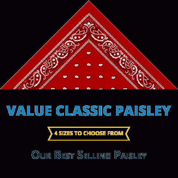 Value Classic Paisley Bandana Imported 100% Cotton