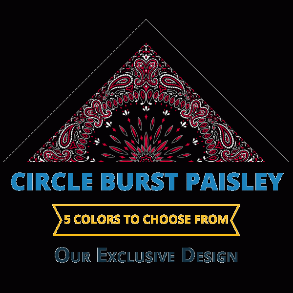 Circular Burst Paisley Bandana Imported 100% Cotton