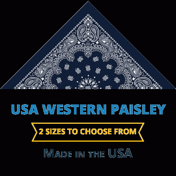 Western Paisley Bandana - Made In Usa 100% Cotton