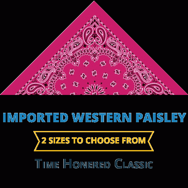 Western Paisley Bandana Imported 100% Cotton