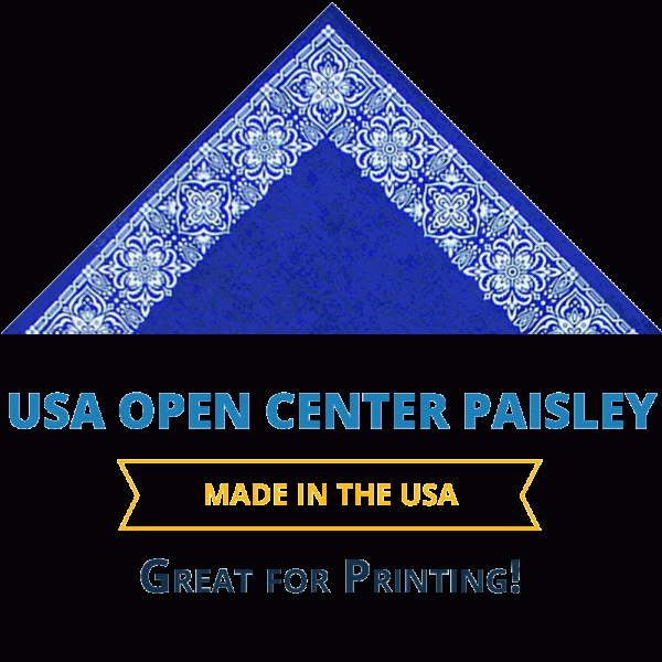 Open Center - Square Paisley Bandana - Made In Usa 100%Cotton