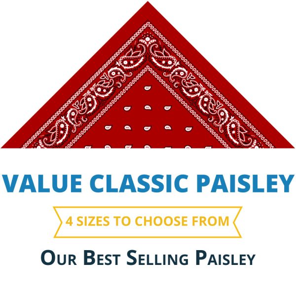 Classic Paisley Handkerchiefs - Imported - 100% Cotton