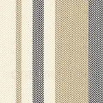 Cream and Dark Brown Striped Herringbone